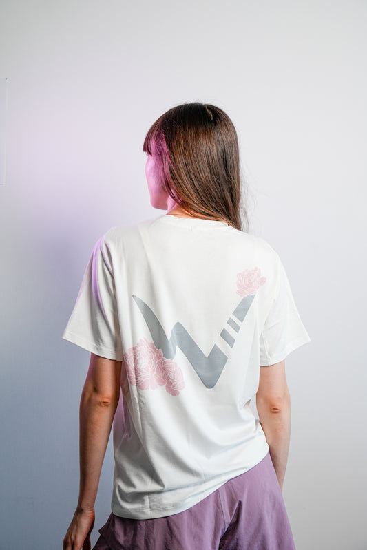 Peony Performance Tee - White/Blush