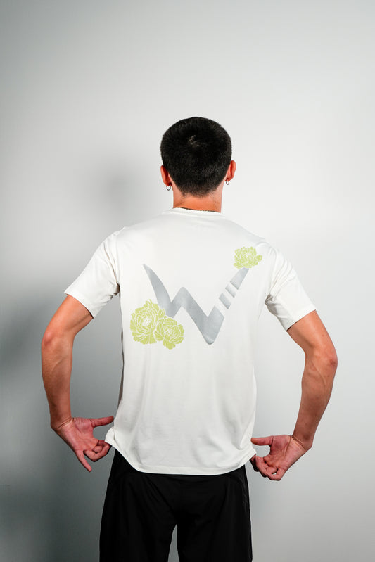 Peony Performance Tee - White/Sage