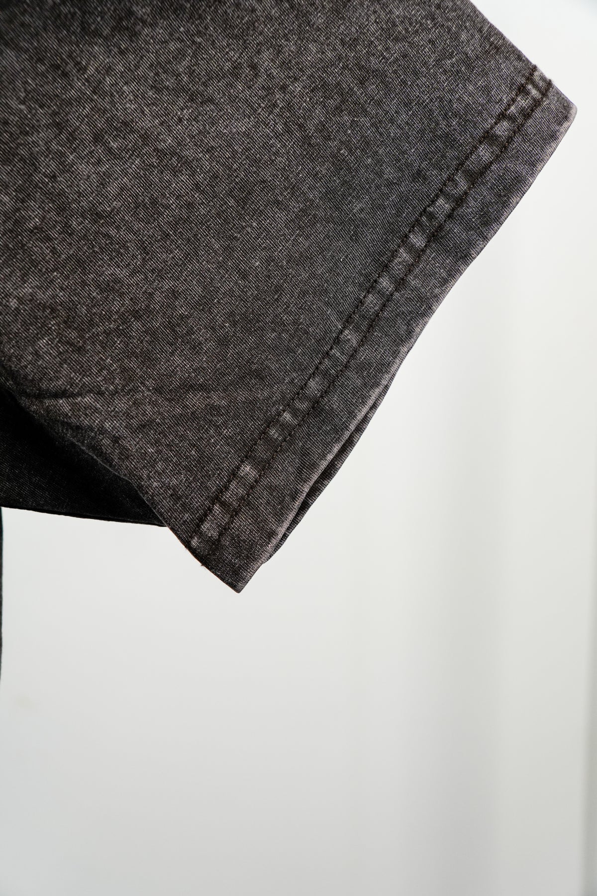 Wax Washed W Hand Tee - Dark Grey
